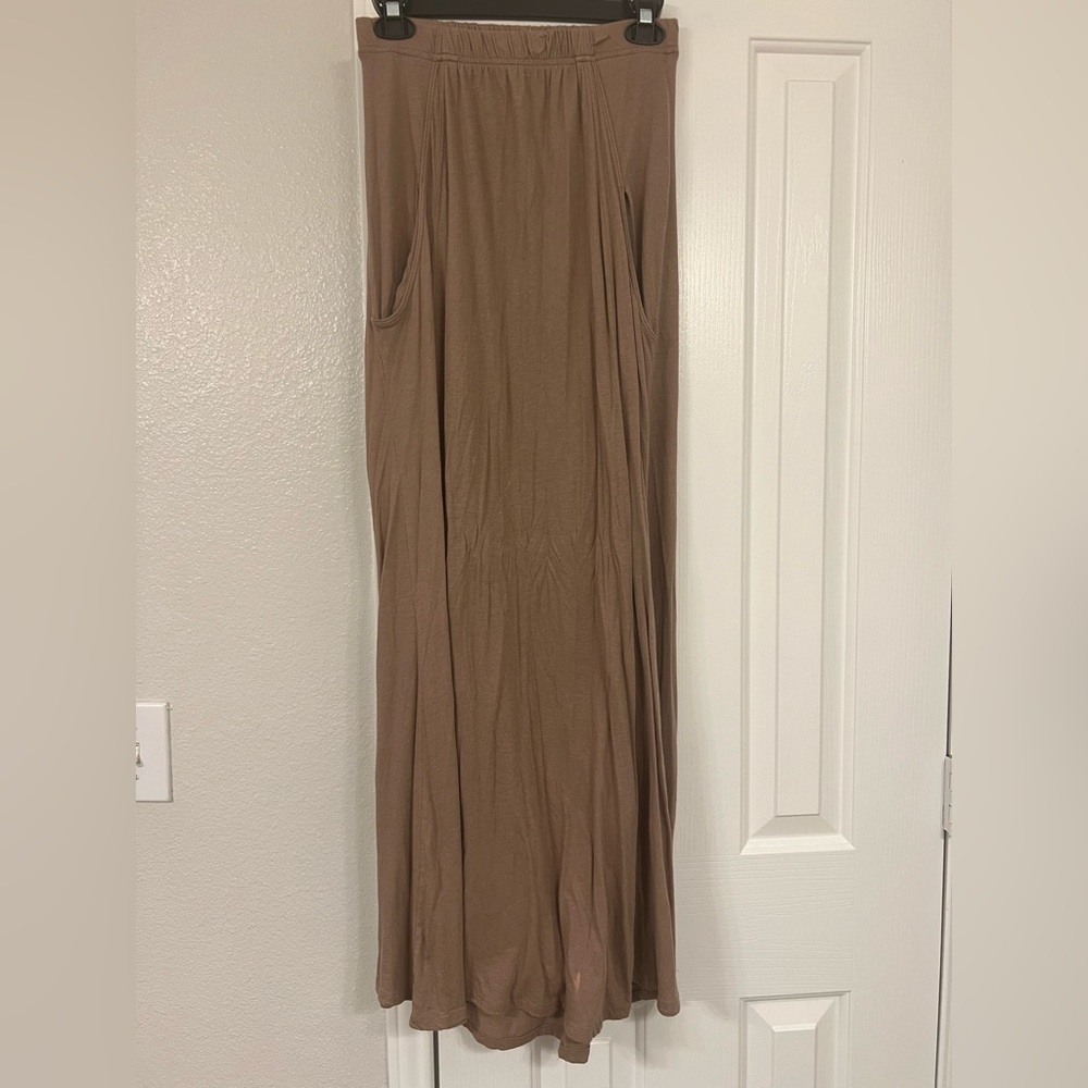 Free People Brown Maxi Skirt with pockets!